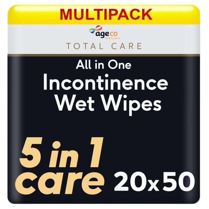 Multipack x20 Age Co All in one Incontinence Wet Wipes 50 Pack - mobile