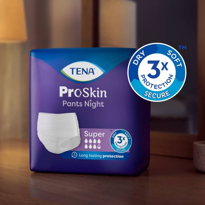 Multipack 8x TENA Pants Night Super Medium (2010ml) 10 Pack - triple protection