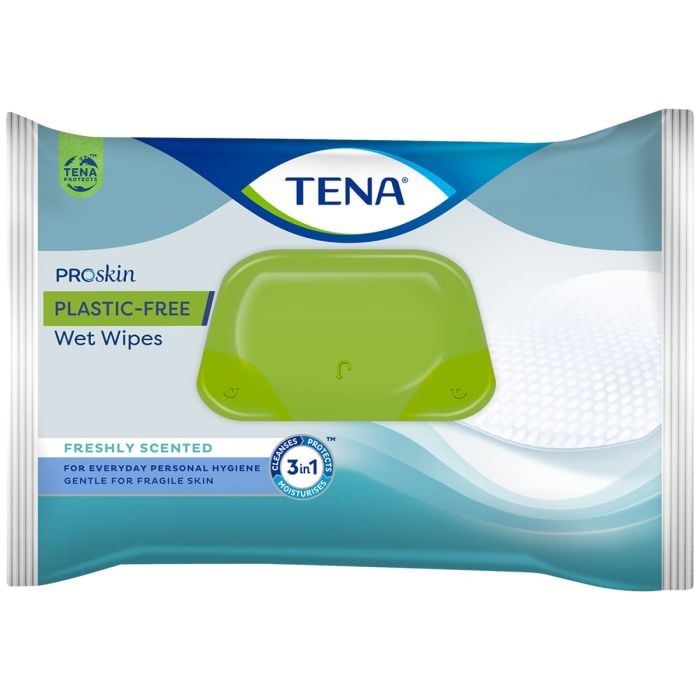 Multipack 12x TENA Plastic-Free Wet Wipes 48 Pack