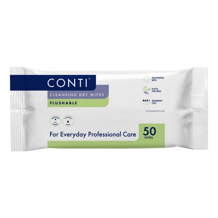 Conti Flushable Dry Wipes 50 Pack