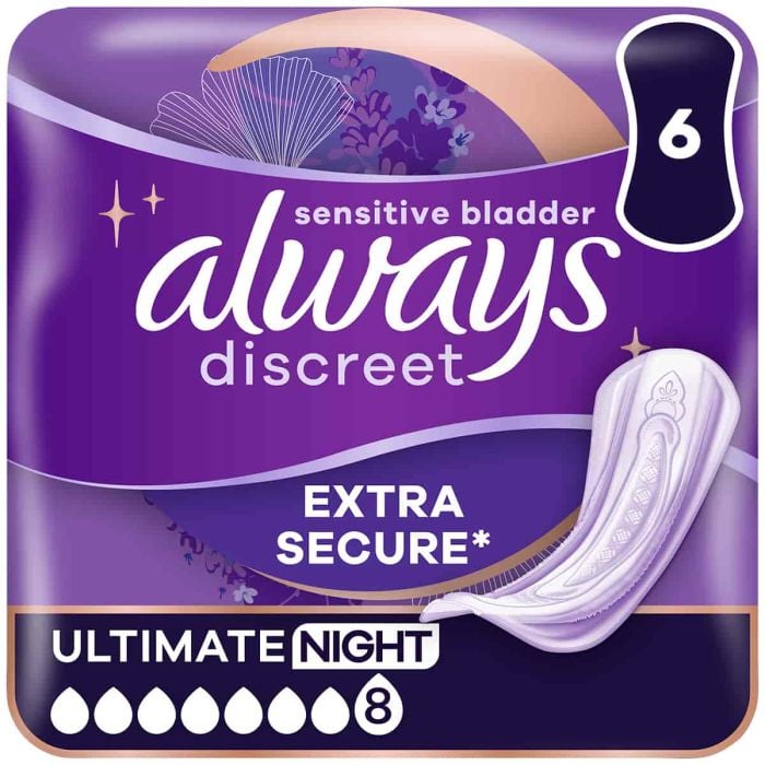 Always Discreet Pads Ultimate Night 6 Pack