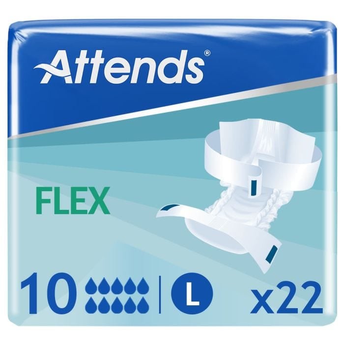 Attends Flex 10 - Large (85-125cm/33-49in) Pack of 22 - mobile