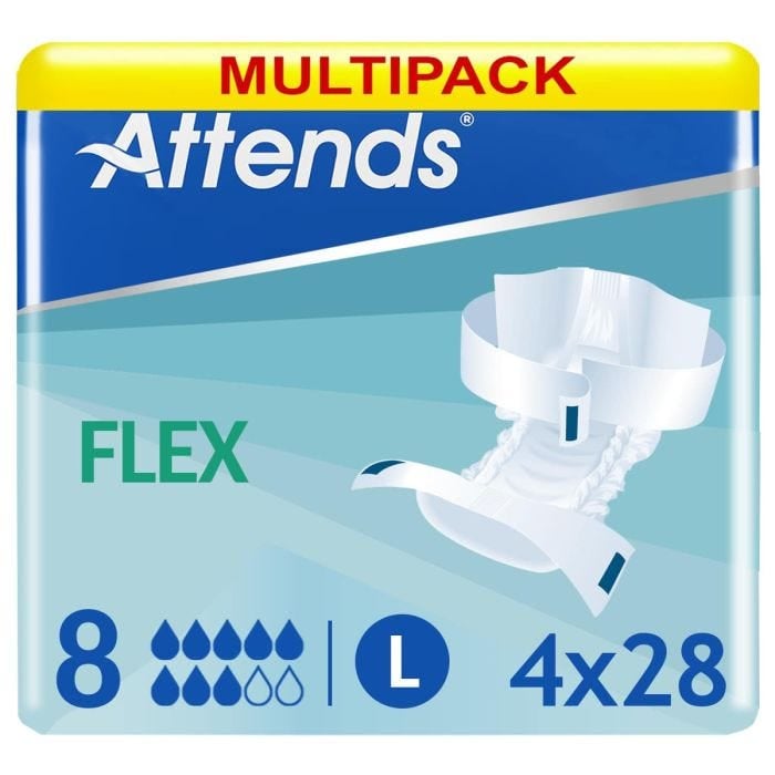 Multipack 4x Attends Flex 8 Large (2039ml) 28 Pack - multi mobile