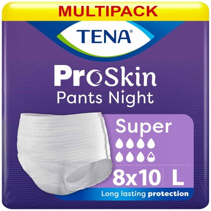 Multipack 8x TENA ProSkin Pants Night Super Large (2100ml) 10 Pack - mobile