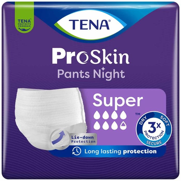 TENA ProSkin Pants Night Super Large (2100ml) 10 Pack - pack