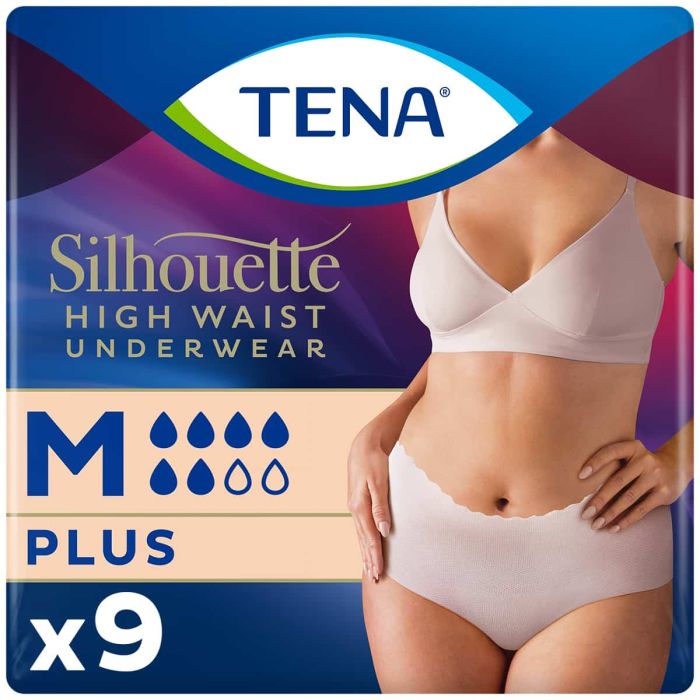 TENA Silhouette Plus High Waist Pants Cream Medium (1010ml) 9 Pack