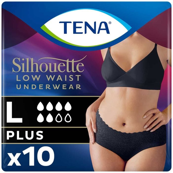 TENA Silhouette Plus Low Waist Pants Noir Large (750ml) 10 Pack