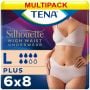 Multipack 6x TENA Silhouette Plus High Waist Pants Cream Large (1010ml) 8 Pack