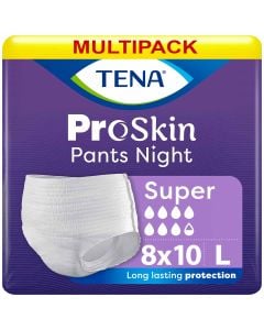 Multipack 8x TENA ProSkin Pants Night Super Large (2100ml) 10 Pack - mobile