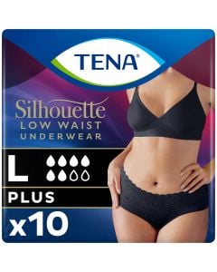 TENA Silhouette Plus Low Waist Pants Noir Large (750ml) 10 Pack